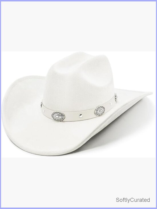 Felt Cattleman Cowboy Hat with Shapeable Wide Brim Western Hat for Adults main image 4